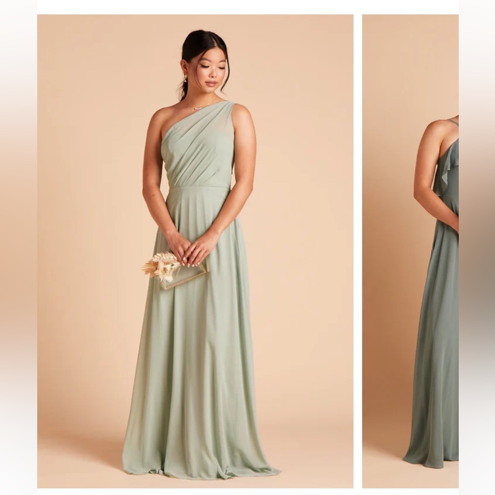 Birdy Grey KIRA DRESS CHIFFON Sage CURVE 2X NEW NWT BRIDESMAID WEDDING No Slit